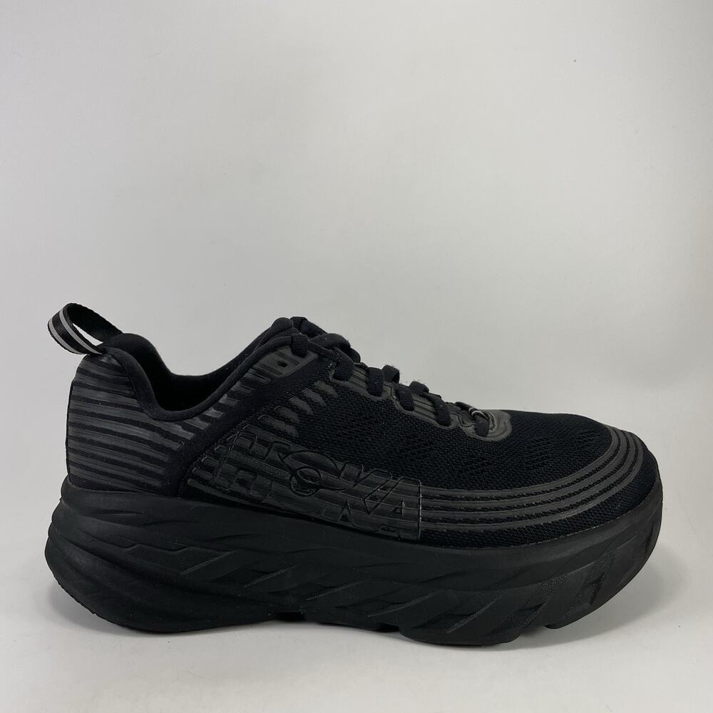 Hoka One One Bondi 6 All Black Womens Size 8.5 Wide Running Shoes Sneaker